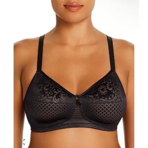 Wacoal Visual Effects Minimizer Bra 857210 Black Lace Full Comfort Wireless 38C